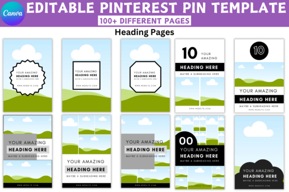 100+ Pinterest Pin Canva Templates – Editable Designs for Viral Marketing product image (3)