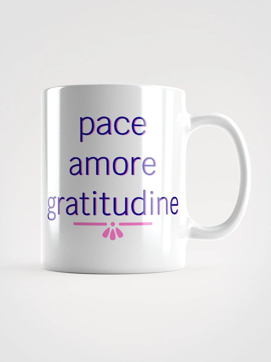 Pace Amore Gratitudine Navy and Pink Ceramic Mug product image (1)