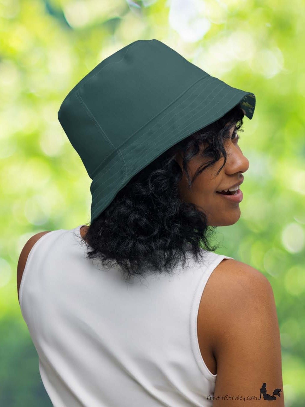 Hedgehogs Reversible Bucket Hat in Hedgehogs on Teal and Solid Teal product image (8)