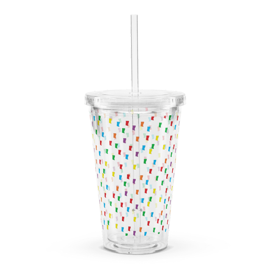 Confetti Double Wall Clear Plastic Tumbler (16oz.) product image (3)