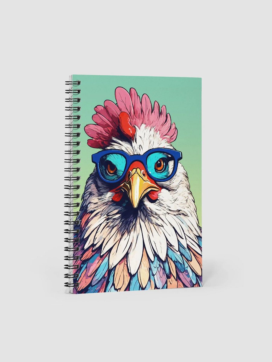 Colorful Chicken with Glasses Spiral Notebook product image (8)