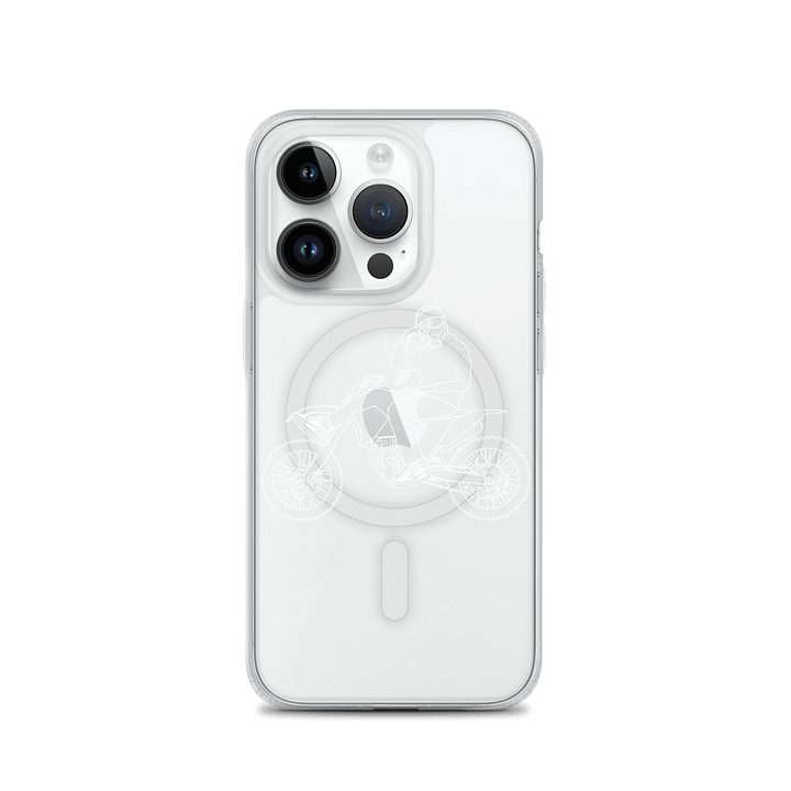 Bike and signature outline (White) Phone Case product image (2)
