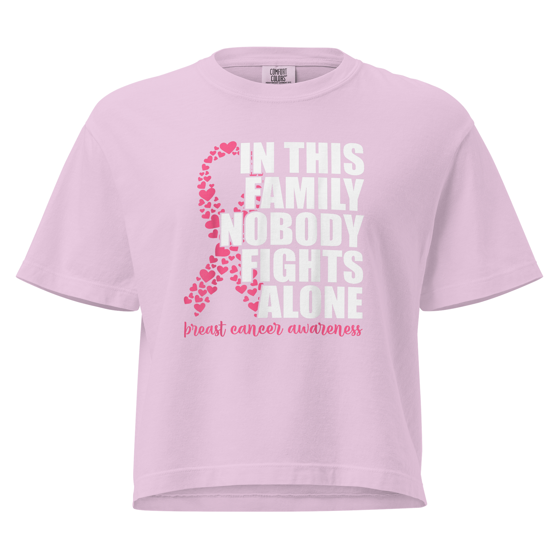 Nobody Fights Alone Boxy – Breast cancer awareness month 2025 Heavyweight Boxy T-Shirt product image (9)