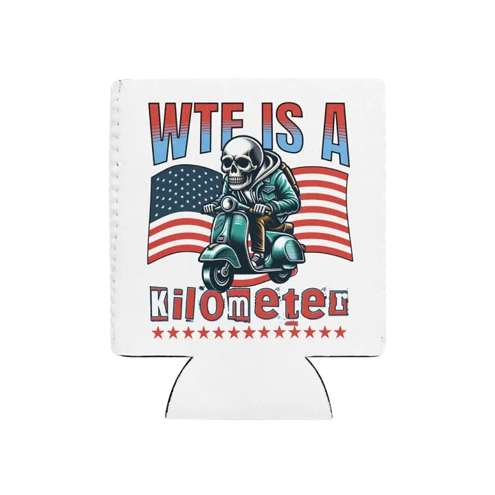 WTF Is a Kilometer? Skeleton Scooter Can Cooler product image (1)