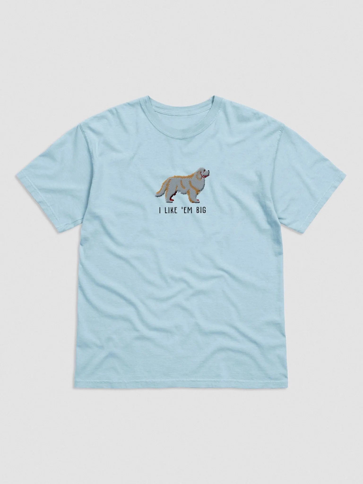 I Like 'Em Big T-Shirt(Embroidered) of a Newfoundland(Grey) product image (4)