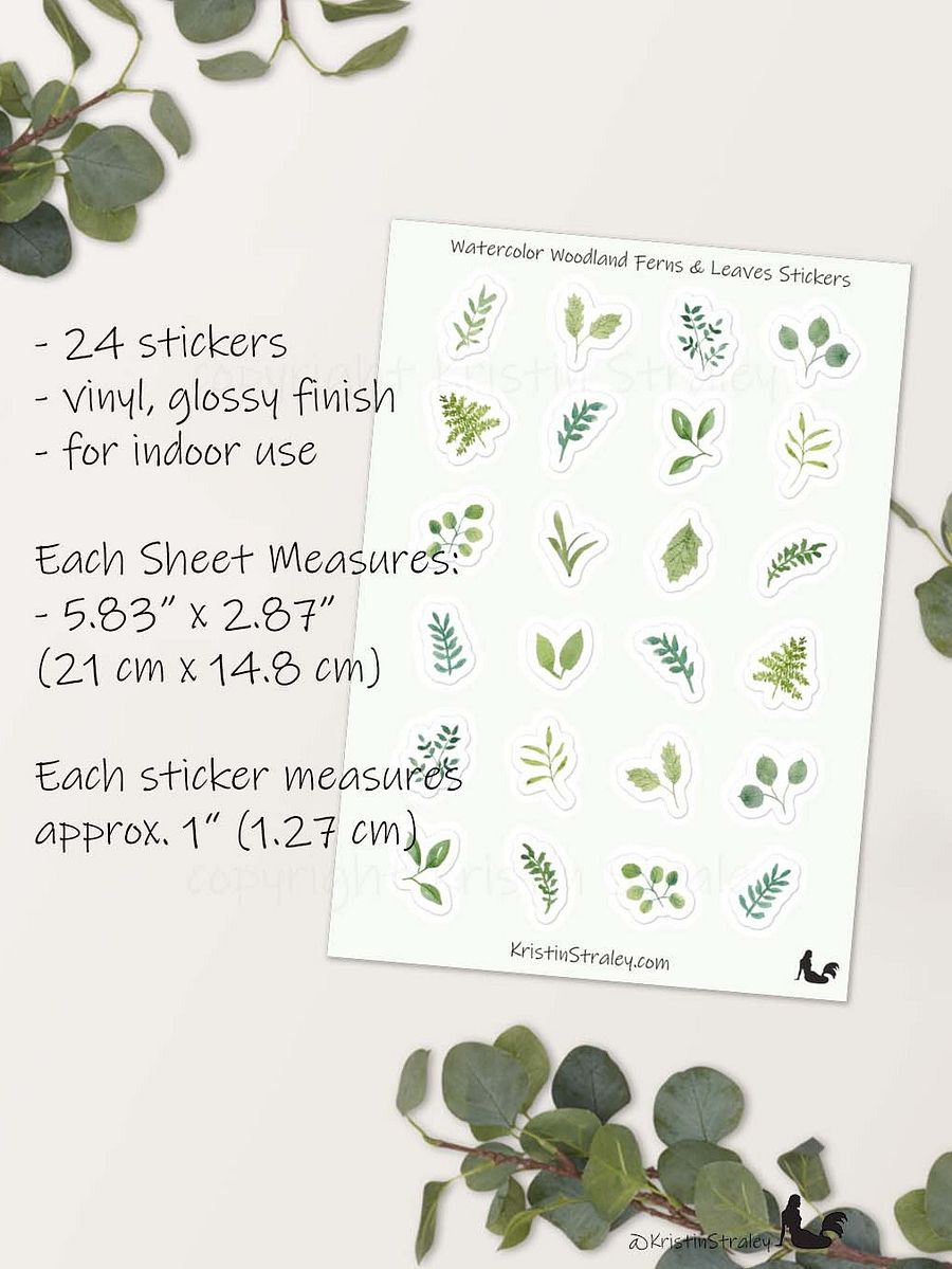 Woodland Ferns and Leaves Sticker Sheet product image (4)