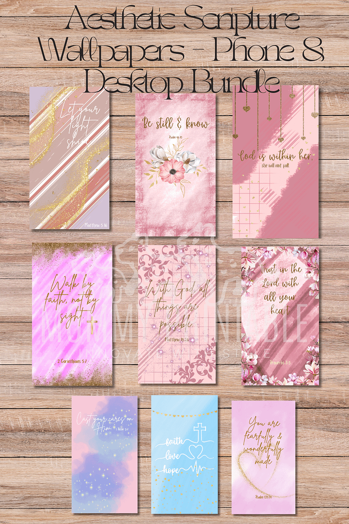 Aesthetic Scripture Wallpapers – Phone & Desktop Bundle product image (1)