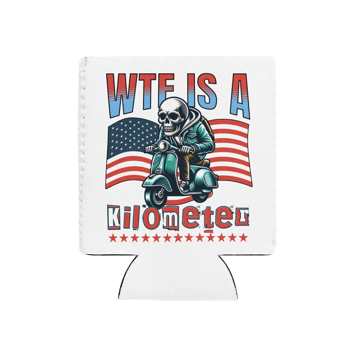 WTF Is a Kilometer? Skeleton Scooter Can Cooler product image (1)