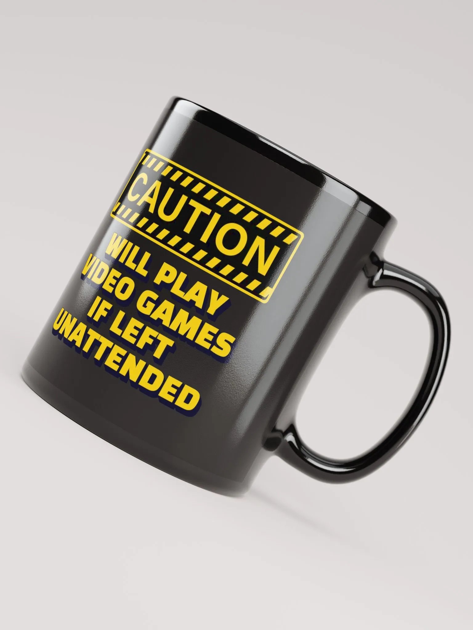 Caution - Will Play Video Games If Left Unattended Black Mug product image (7)