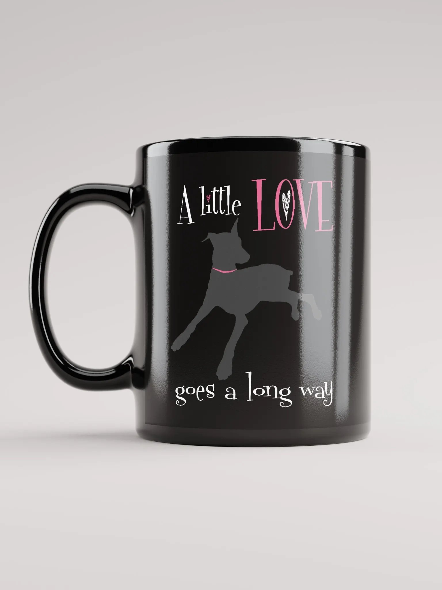 A little Love goes a long way, black glossy Mug product image (12)