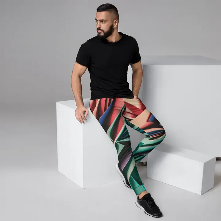 Abstract Geometric Recycled Men's Joggers in Vibrant Colors (XS-3XL) product image (2)