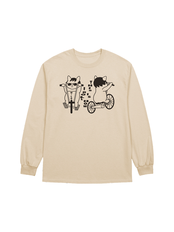 Goromi the Cat in Wig (Wild Biker) - Unisex Adult Long Sleeve T-shirt product image (1)
