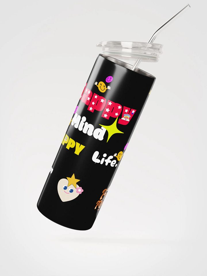 Happy Mind 20 oz Stainless Steel Tumbler Drinkware Flasks Insulated Lid with reusable Straw Portable Water Bottles product image (2)