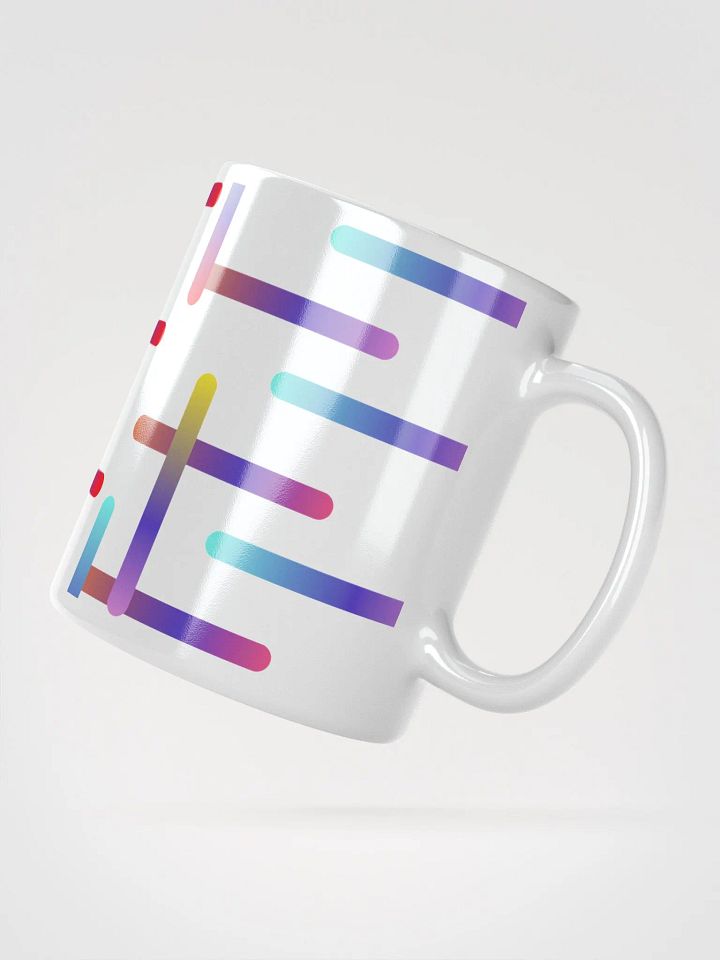 Multi-colored Neon Strips Pattern White Mug product image (5)