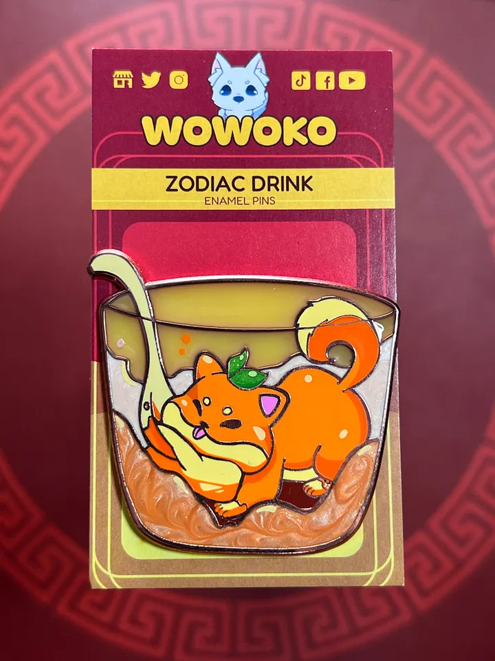 Enamel Pin - Zodiac Drinks - Pudding Dog product image (1)
