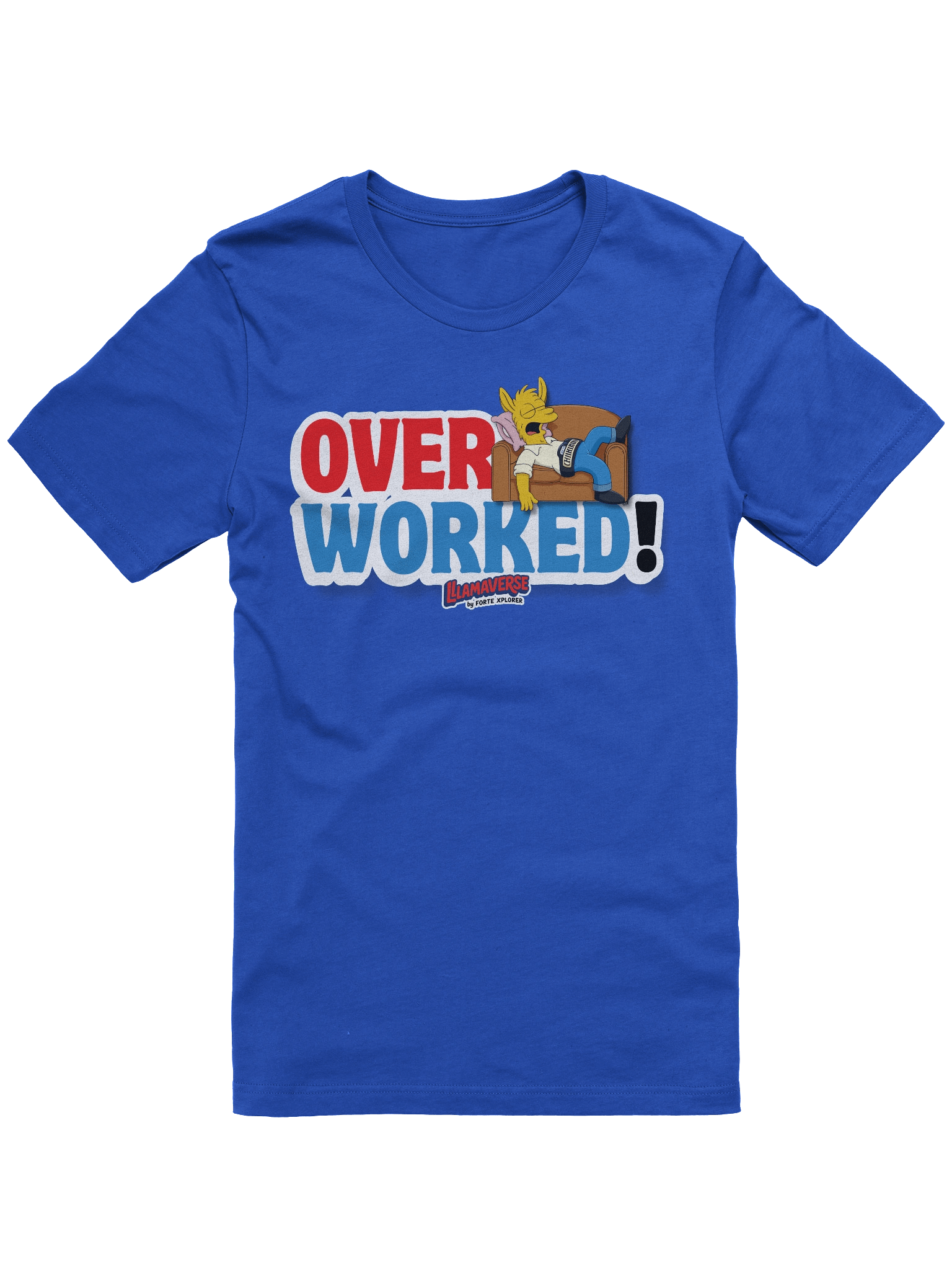 Over Worked in LLAMAVERSE Tee product image (1)