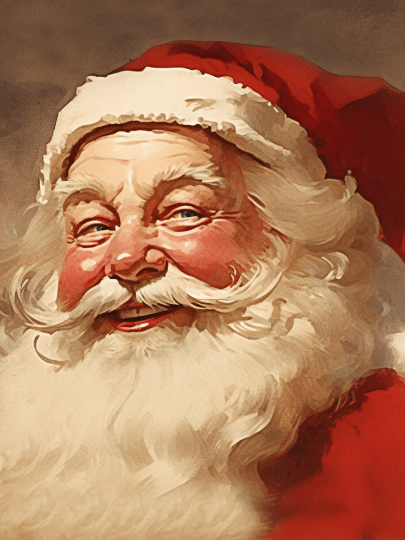 Vintage Santa Claus Painting - No Frame, Digital Download product image (1)