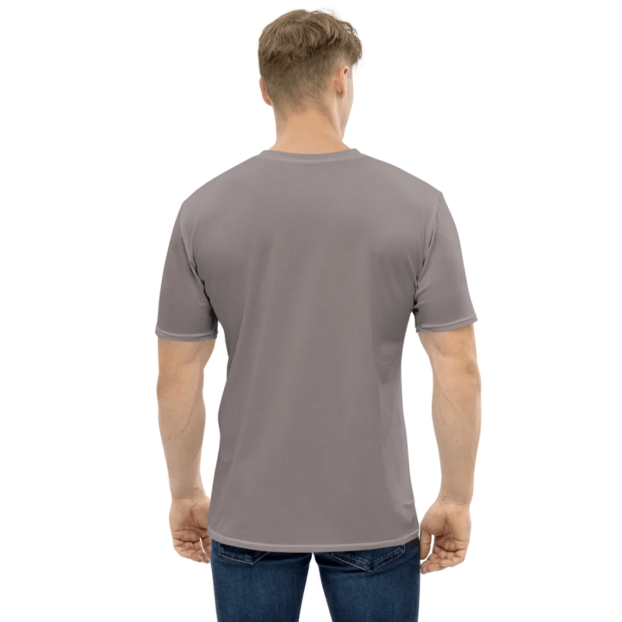 Plain Brownish Gray Light Summer Men's Crewneck Polyester Heavyweight Premium T-Shirt by Treasure Pie product image (8)