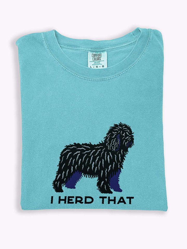 I Herd That T-Shirt(Embroidered) of a Spanish Water Dog(Black) product image (1)