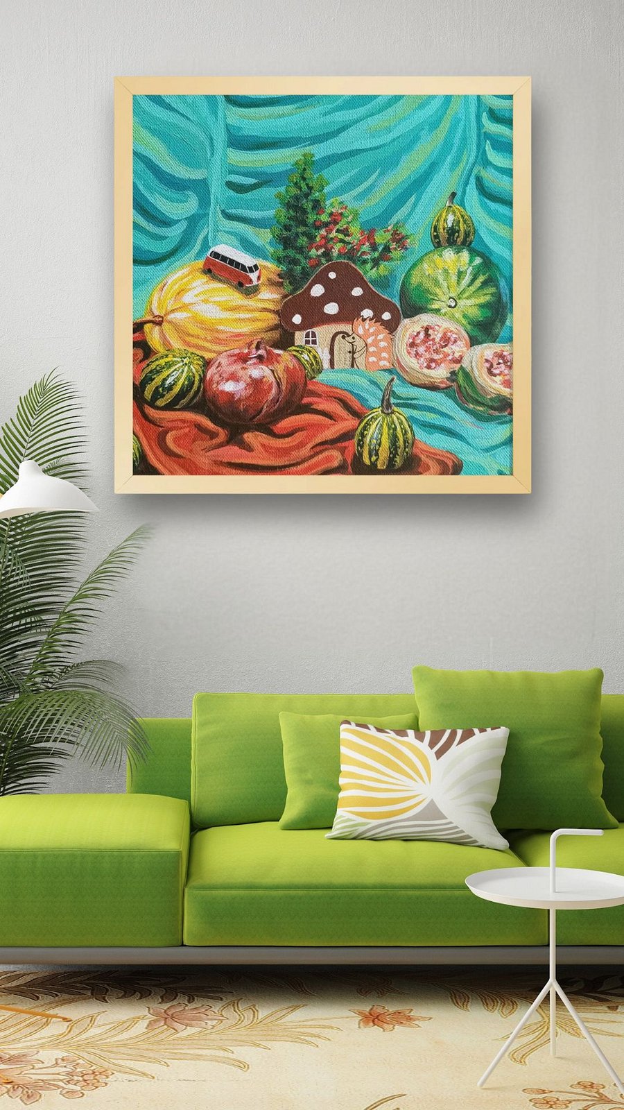Whimsical Hedgehog Mushroom Sanctuary Framed Print product image (3)