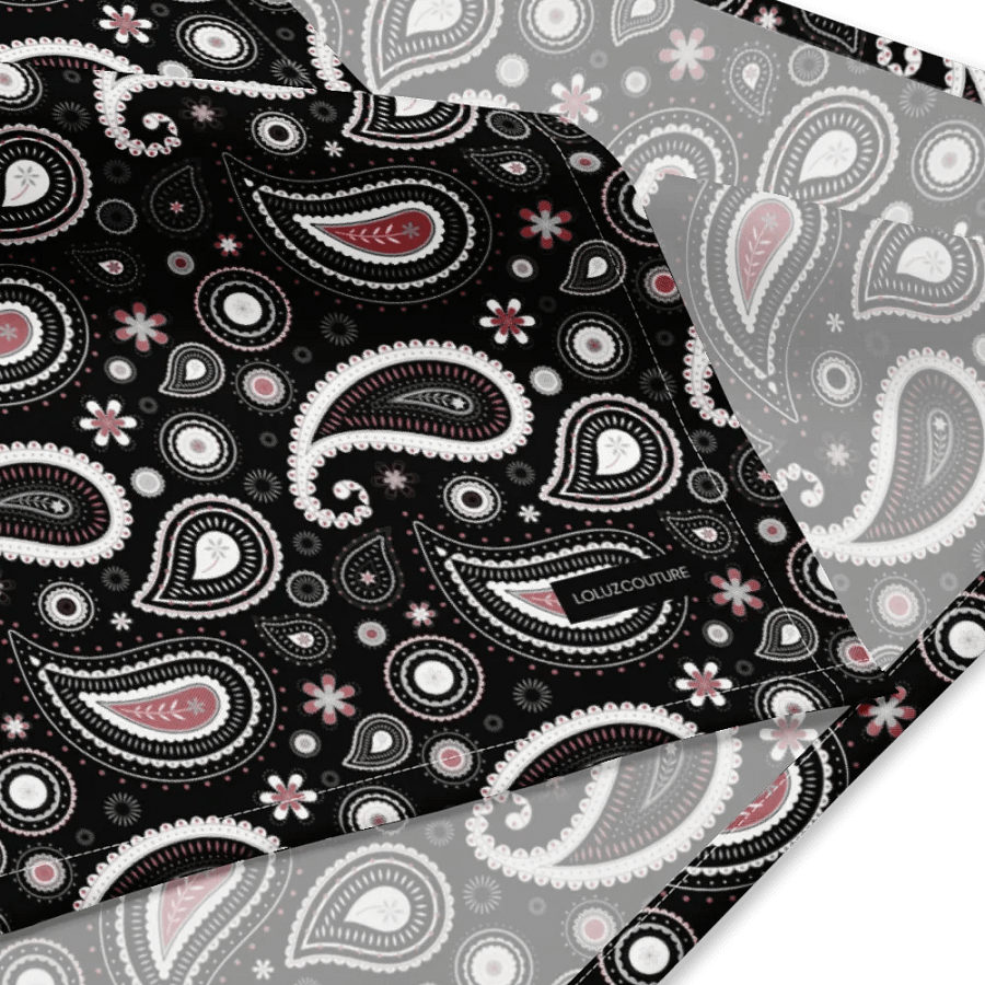 Black Paisley Dreams All-Over Print Bandana product image (4)