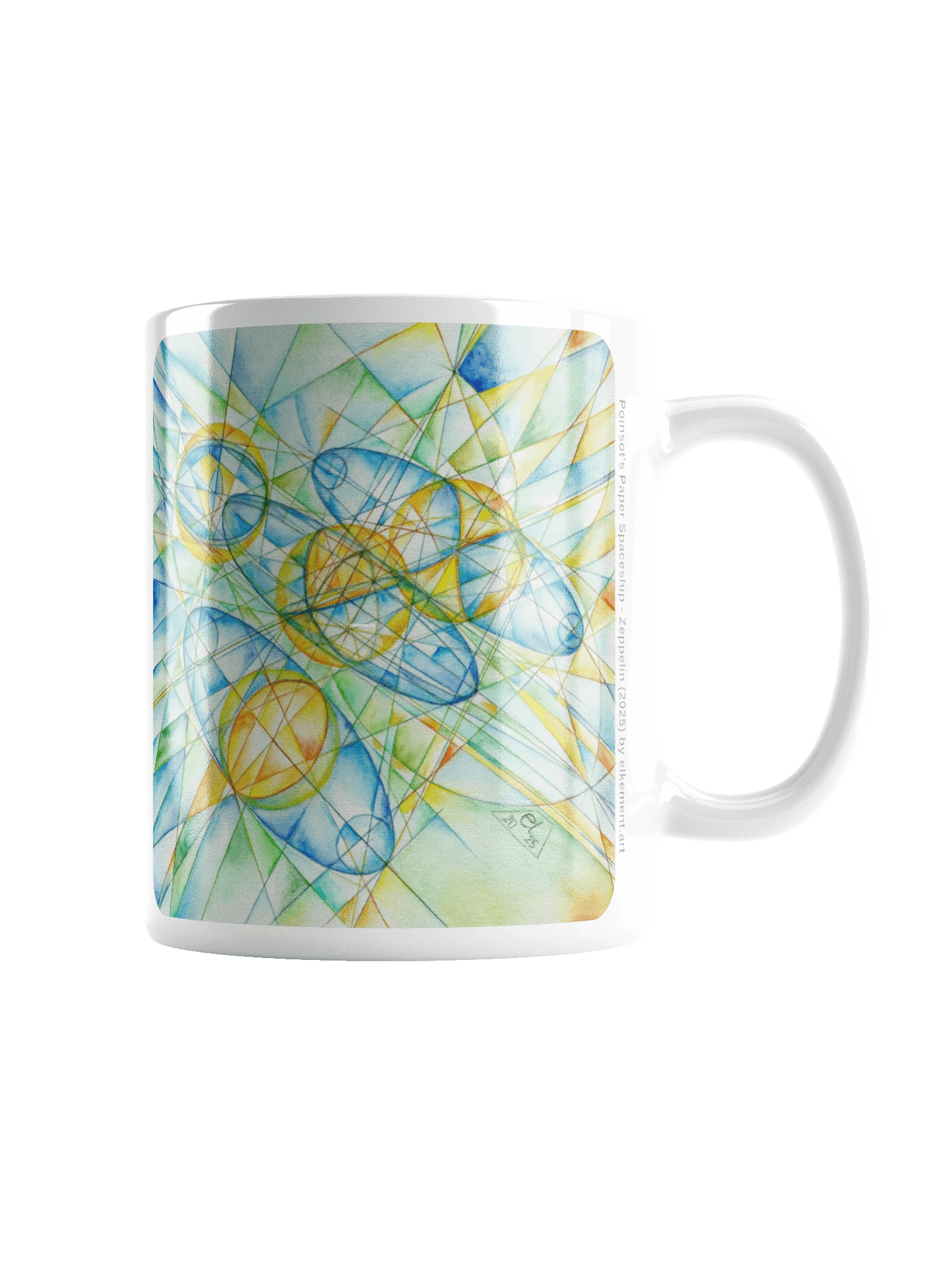 Poinsot's Paper Spaceship 1+2 - Gyroscope Physics Geometric Drawings Mug product image (3)