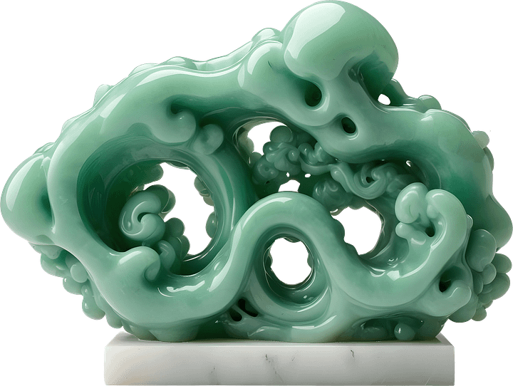 Jade Signature – Jade Wave Sculpture PNG product image (1)