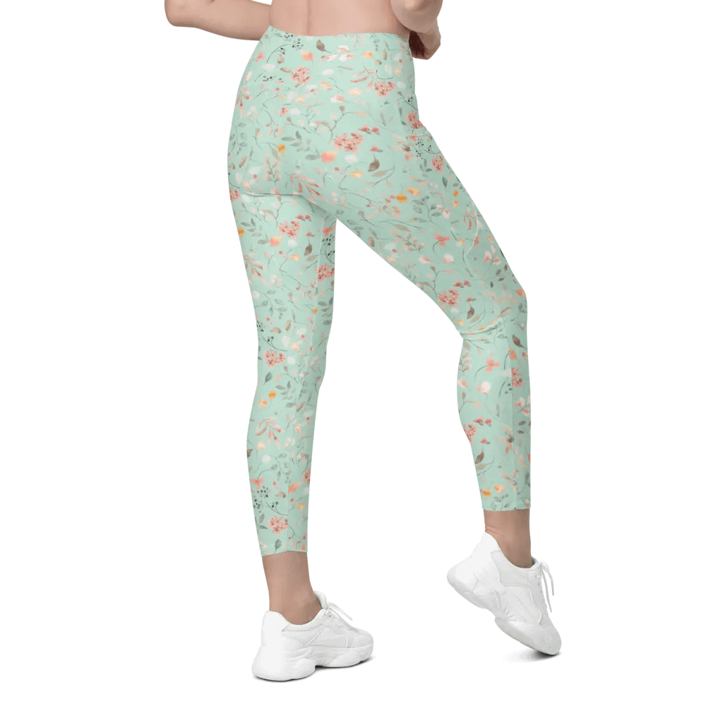 Floral Bliss Crossover Leggings with Pockets product image (9)