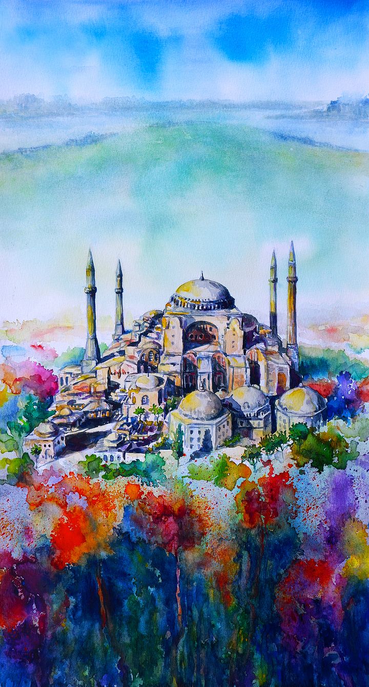 "Hagia Sophia Mosque" Painting by Deni Je product image (1)