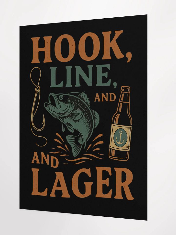 Hook, Line, & Lager Poster – Fishing & Beer Cabin Decor product image (2)