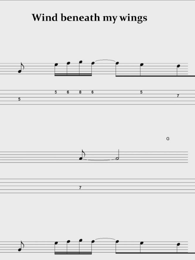 Wind beneath my wings - Guitar sheet music product image (1)