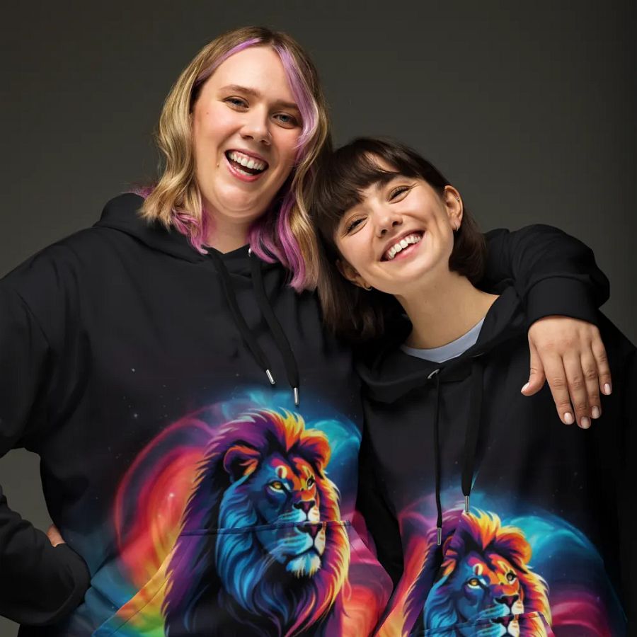 Colorful Lion All Over Print Hoodie product image (4)