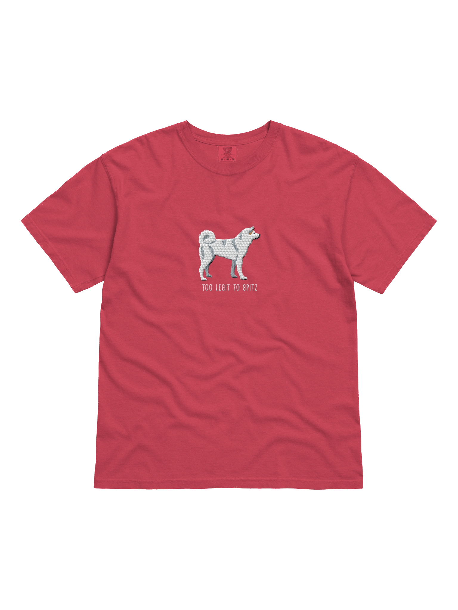 Too Legit to Spitz T-Shirt(Embroidered) of a Japanese Akita Inu(White) product image (41)