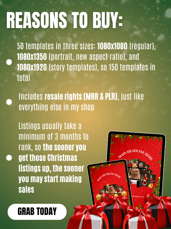 MRR/PLR Christmas Instagram Templates product image (4)