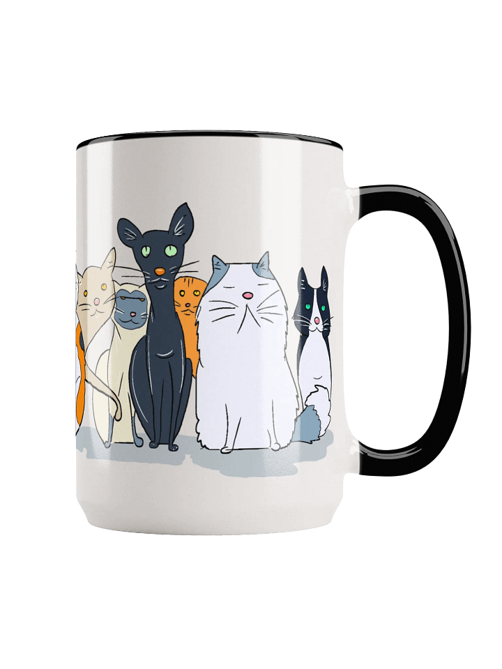 Colorful Cat Squad Mug – 15oz product image (2)
