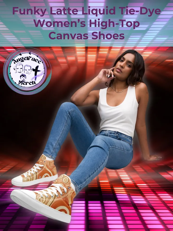 Funky Latte Liquid Tie-Dye Women's High-Top Canvas Shoes product image (1)