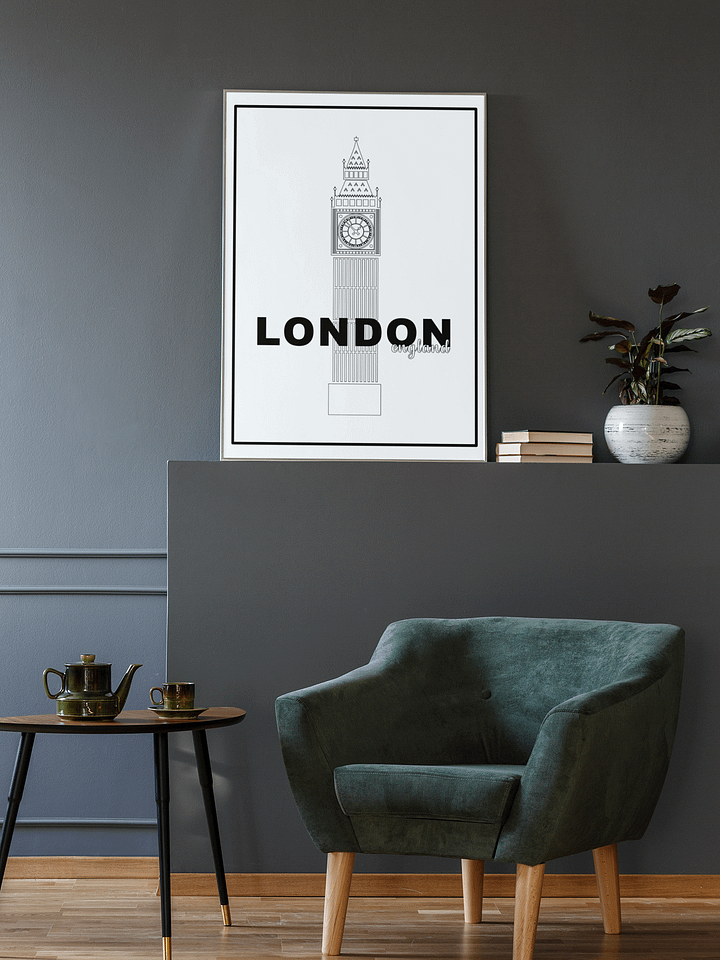 Big Ben Clock Tower Line Art Poster, London England Landmark Illustration, Classic Black and White Urban Decor, Chic Travel-Themed Art product image (2)