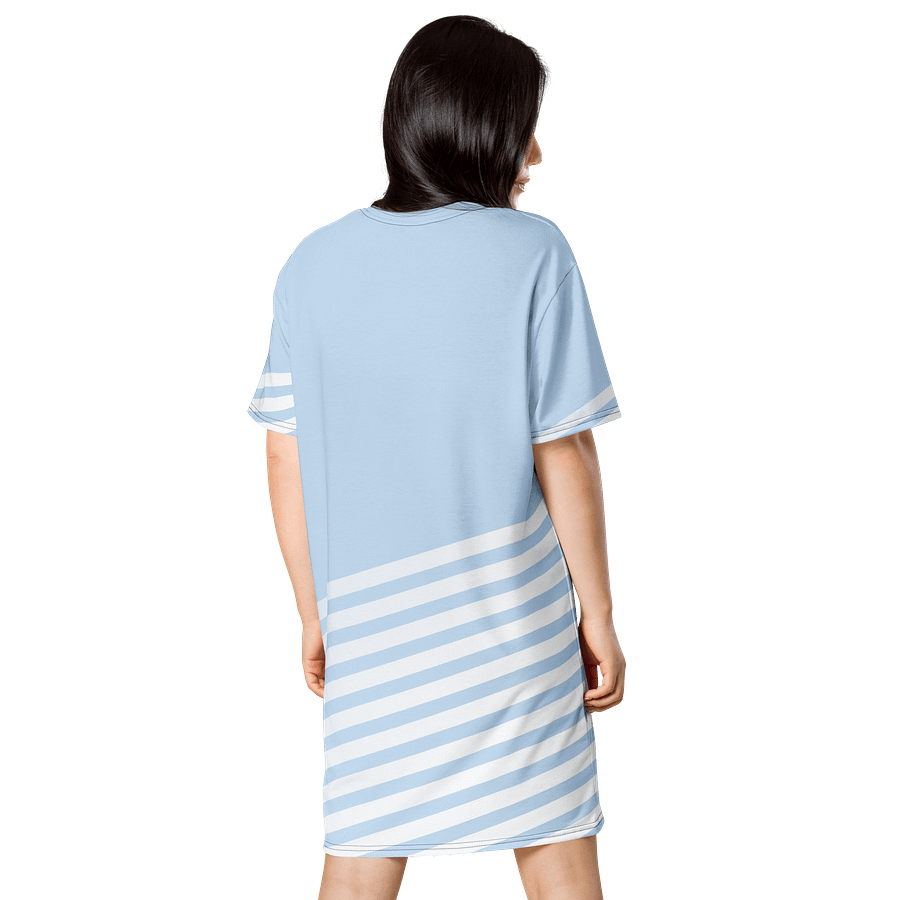 Trendy Women's Oversized T-Shirt Dress - Pale Blue with Unique Striped Design product image (2)