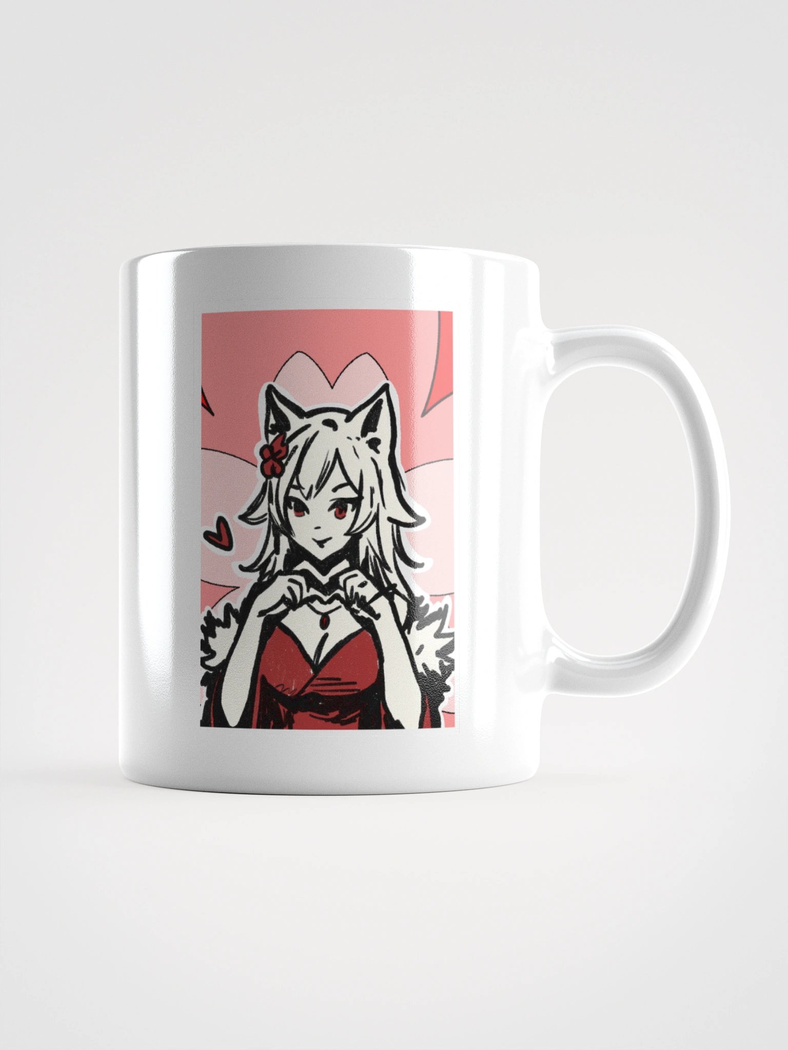 Japanese Brush Hand Heart Sakura Mug product image (1)