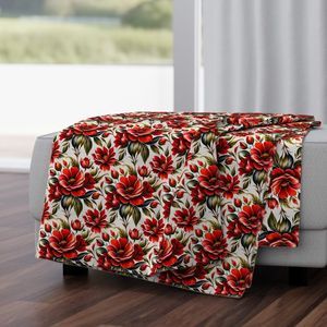Seamless Pattern - Painted Red Roses on White product image (4)