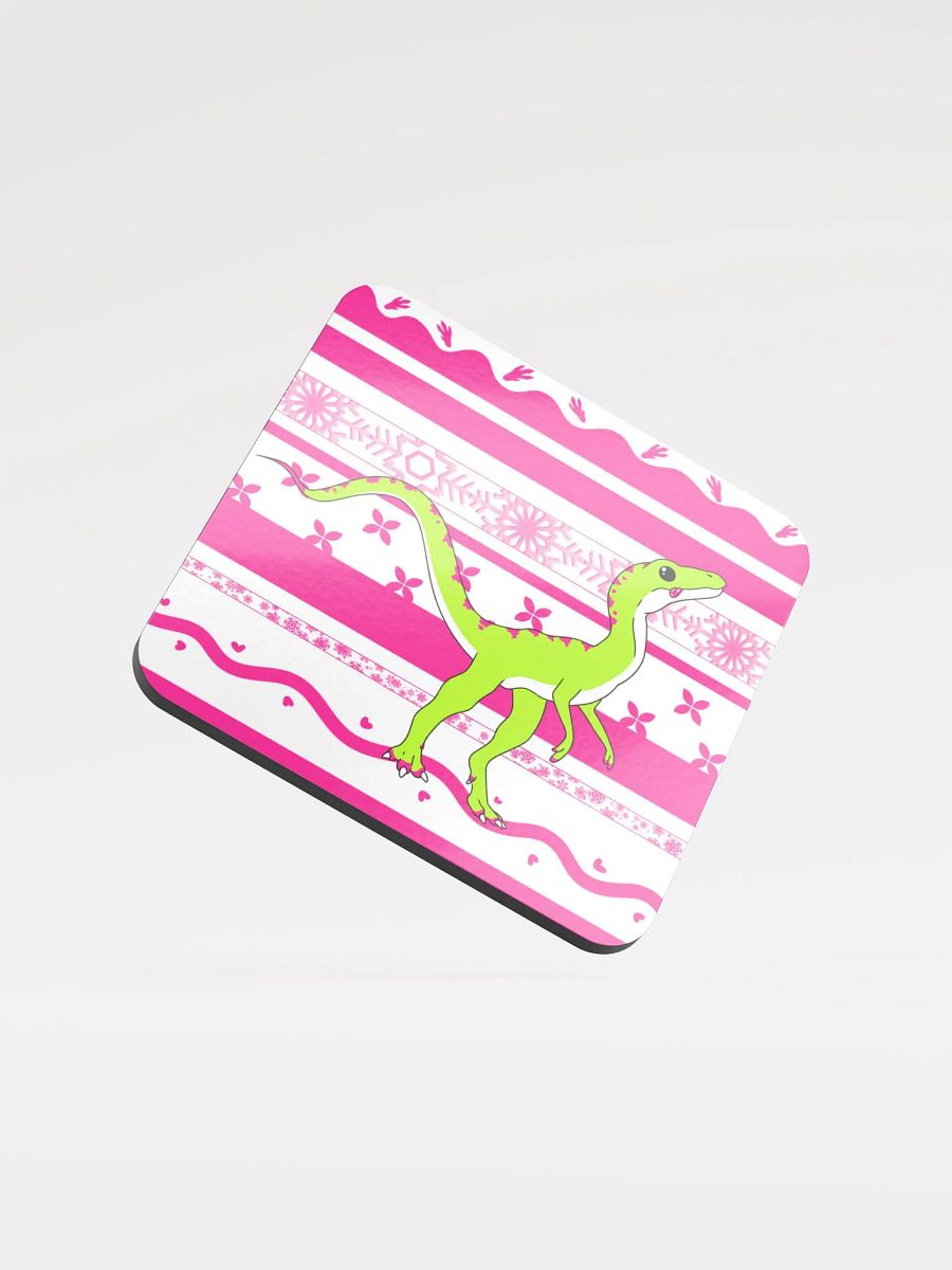 Derpy Dino (Compsognathus) Glossed Cork Coaster product image (2)