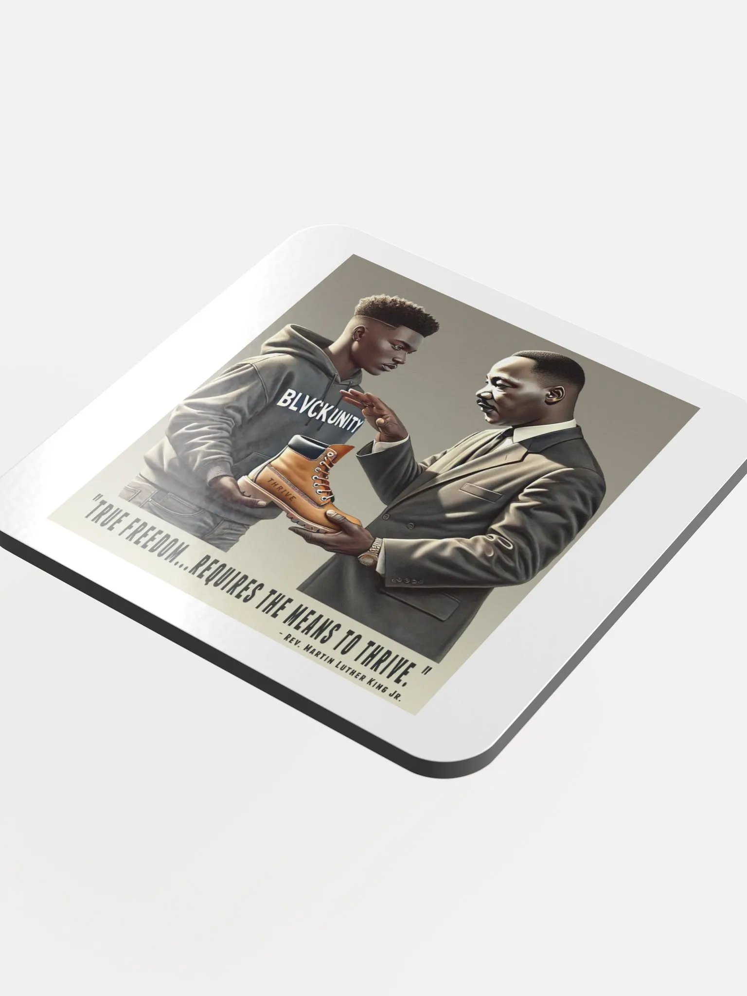 BLVCKUNITY. "True Freedom" Cork Coasters – Protect Your Surface, Inspire Your Space product image (4)