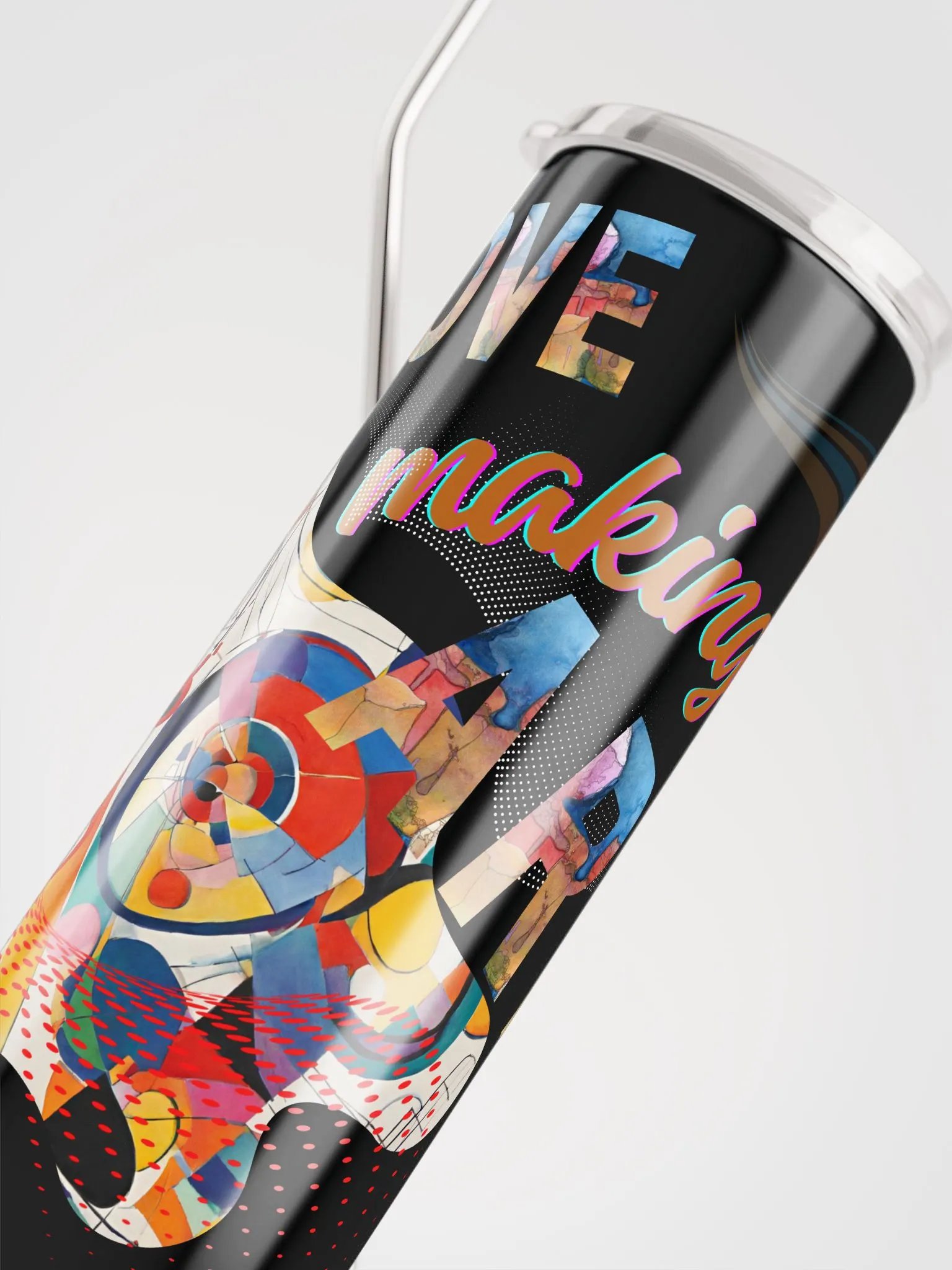 stainless steel tumbler kadinsky inspired design for the artist. 'Love making Art'  Perfect gift for  colleague, friend who loves arty things product image (5)