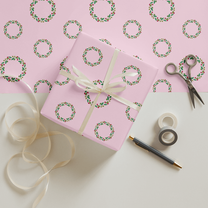 Berry Wreath Delight Wrapping Paper Set product image (1)