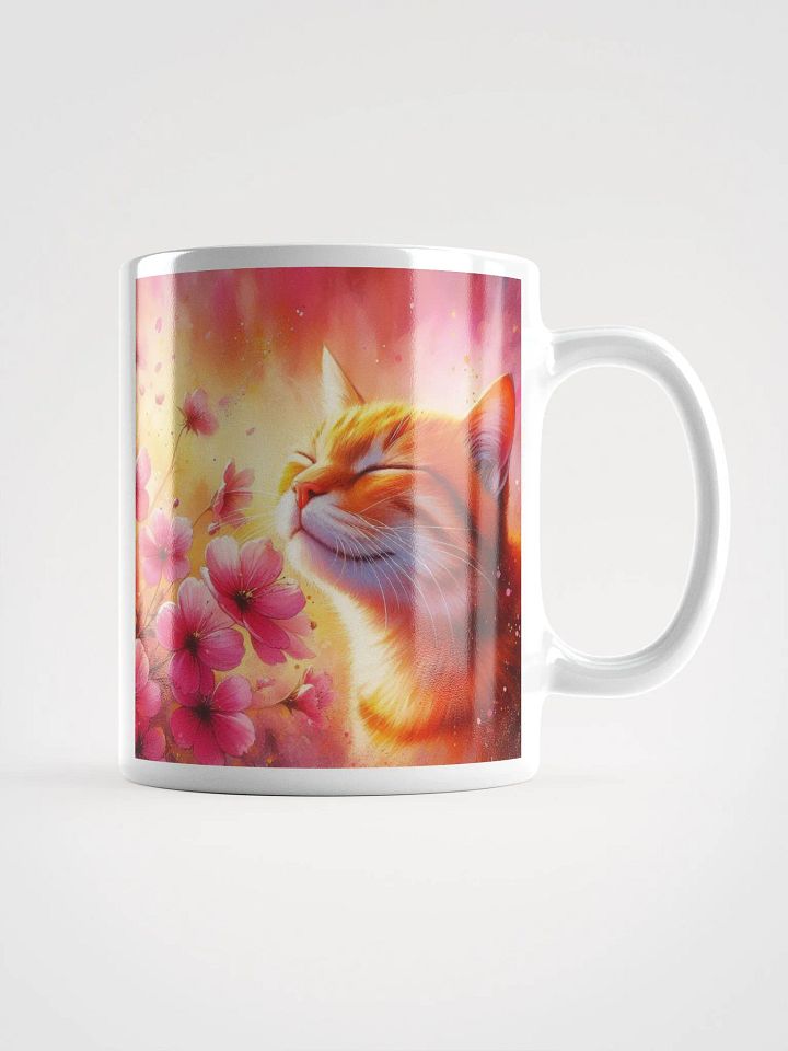 Dreamy Cat Serenity #Stylish Glossy White Mug product image (1)