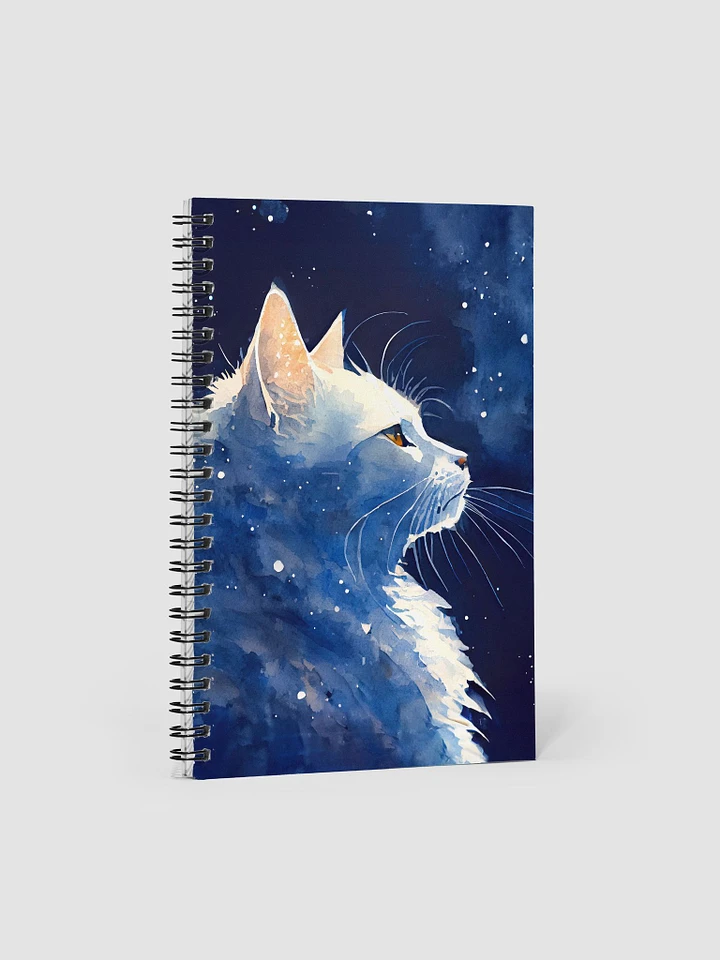 Stargazing - White Cat Spiral Notebook product image (1)