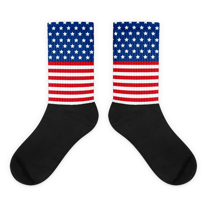 Exclusive Patriotic American Flag Crew Socks - Unisex, Cushioned, Stars and Stripes product image (1)