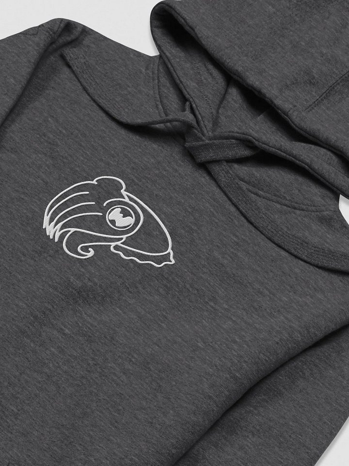 Simple Cuttlefish Outline Embroidered Hoodie - white embroidery product image (9)