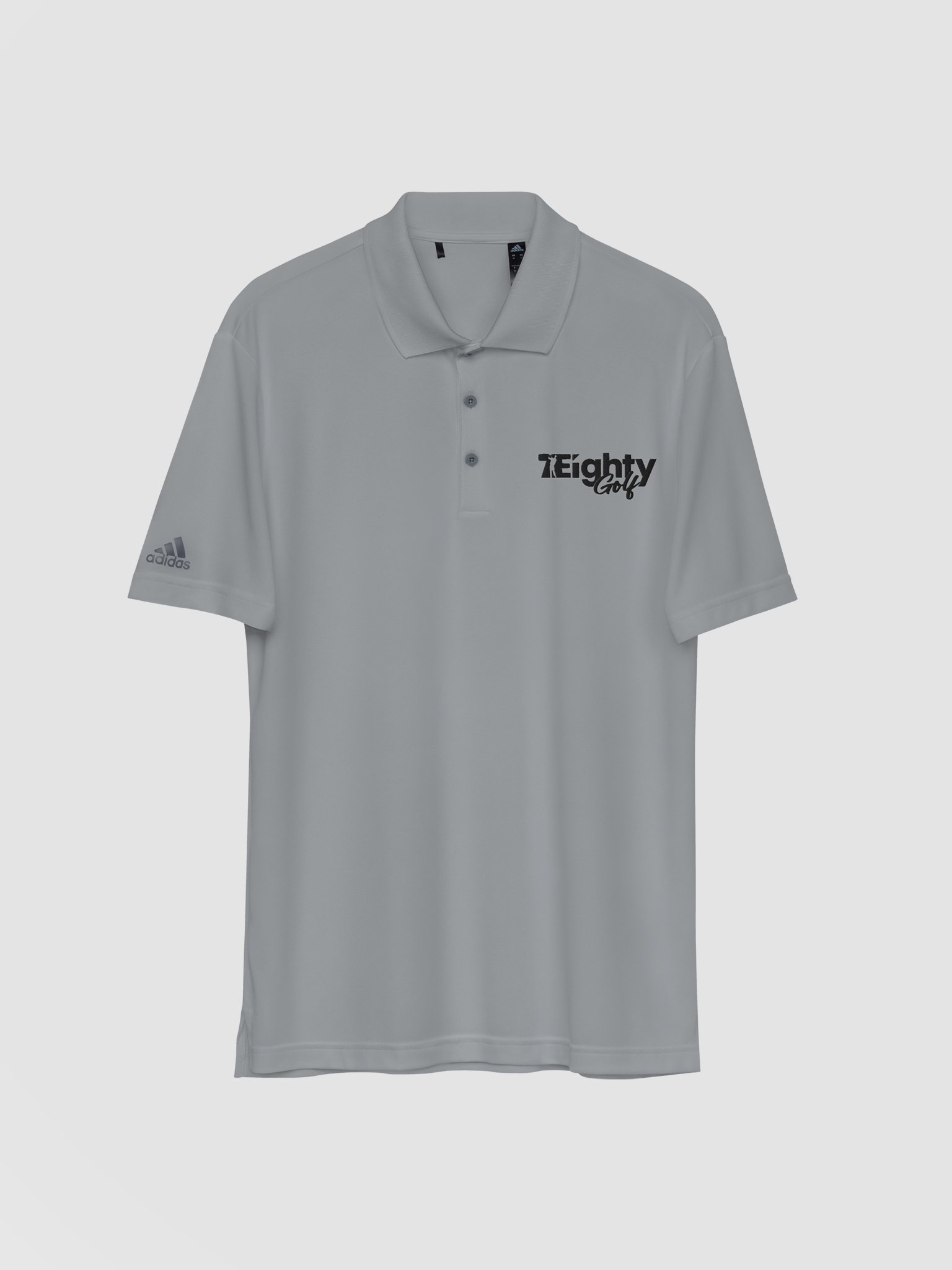 Adidas performance polo shirt (Grey Shirt/Black Text) product image (1)