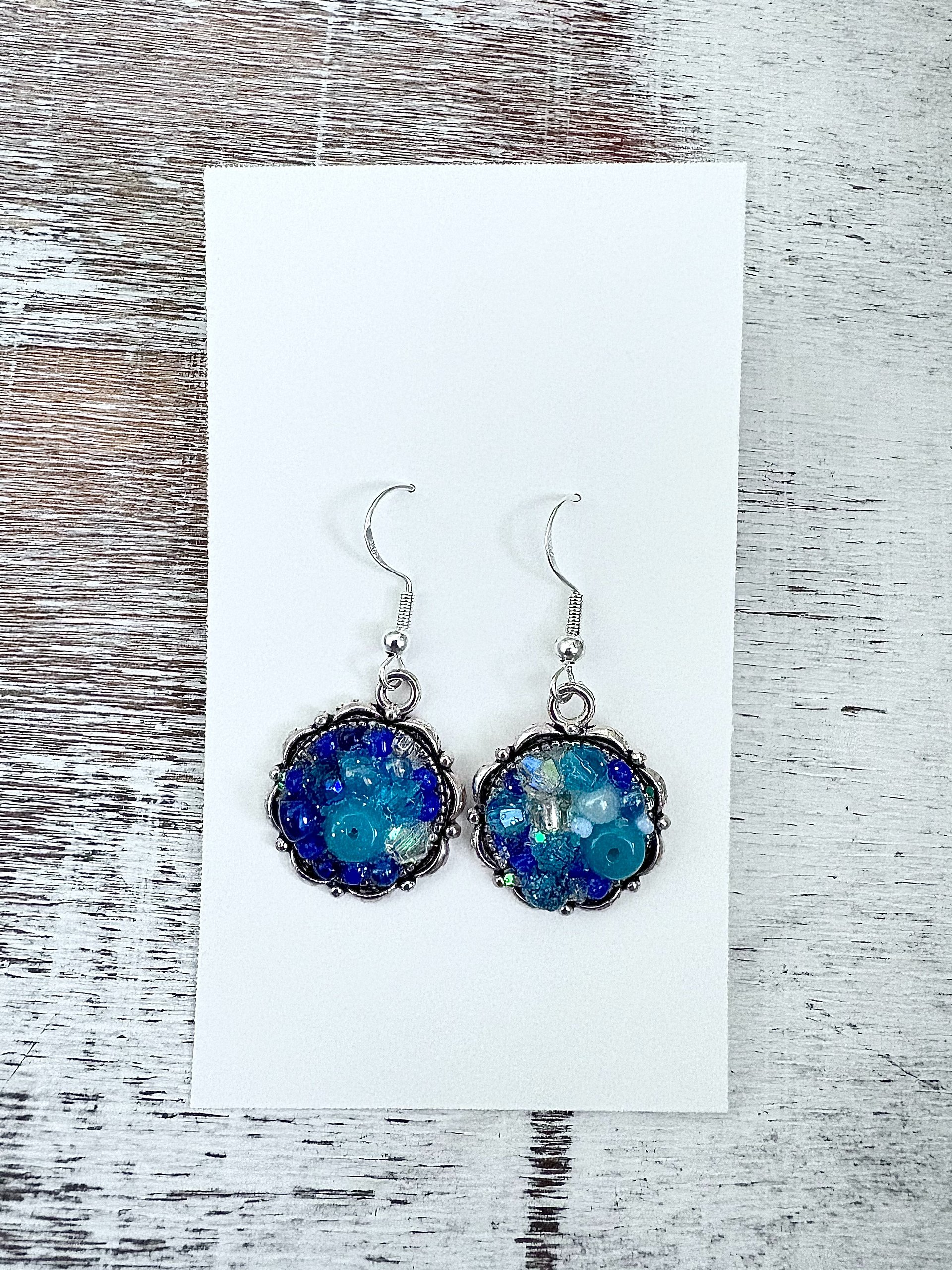MFD-00081 | Ocean Breeze Glass Bead Earrings | Blue & Aqua Beads | Handmade Coastal Jewelry by Monique Faella Designs™ product image (1)